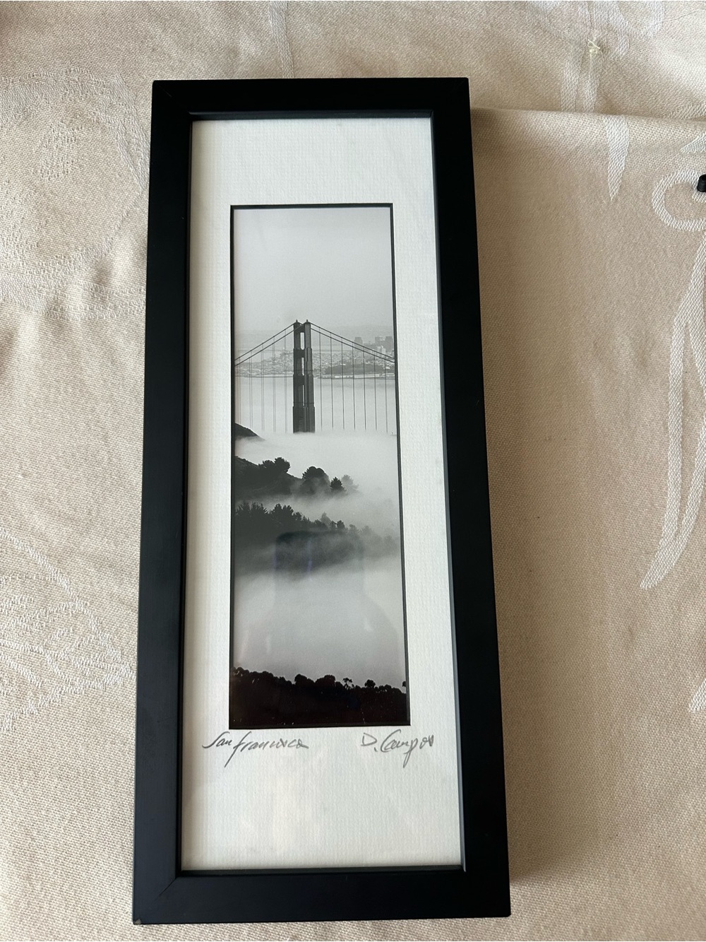 D. Campos Signed Golden Gate Bridge B&W Framed Photograph San Francisco - Picture 2 of 8